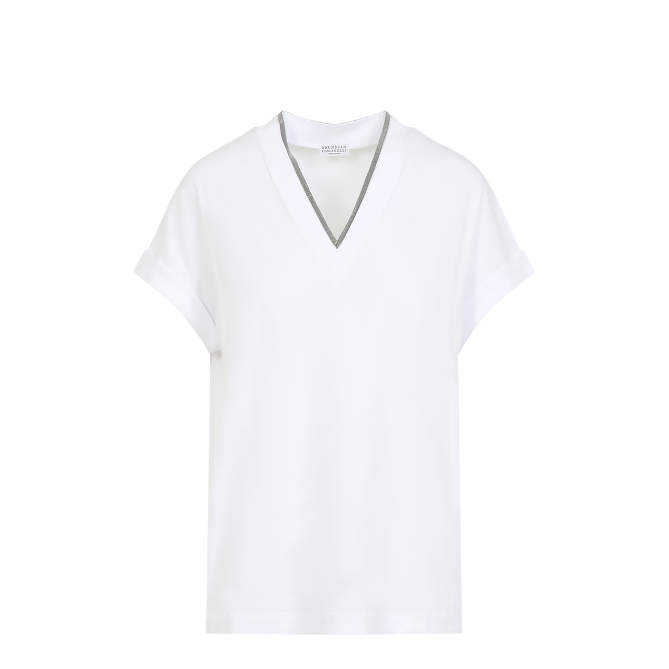 MAYFEYR - Brunello Cucinelli - V-Neck Monile T-Shirt - M0T18BD222