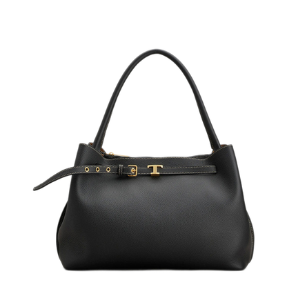 T Timeless Small Calfskin Top-Handle Bag - Black
