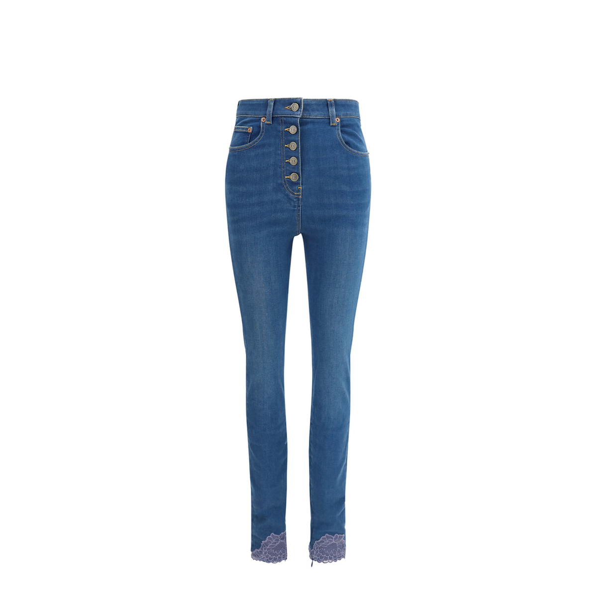 MAYFEYR - Valentino - Fitted Jeans With Lace Details - 9B0DD22JAKE558