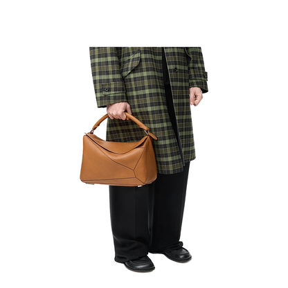 Large Puzzle Bag in Supple Grained Calfskin Brown