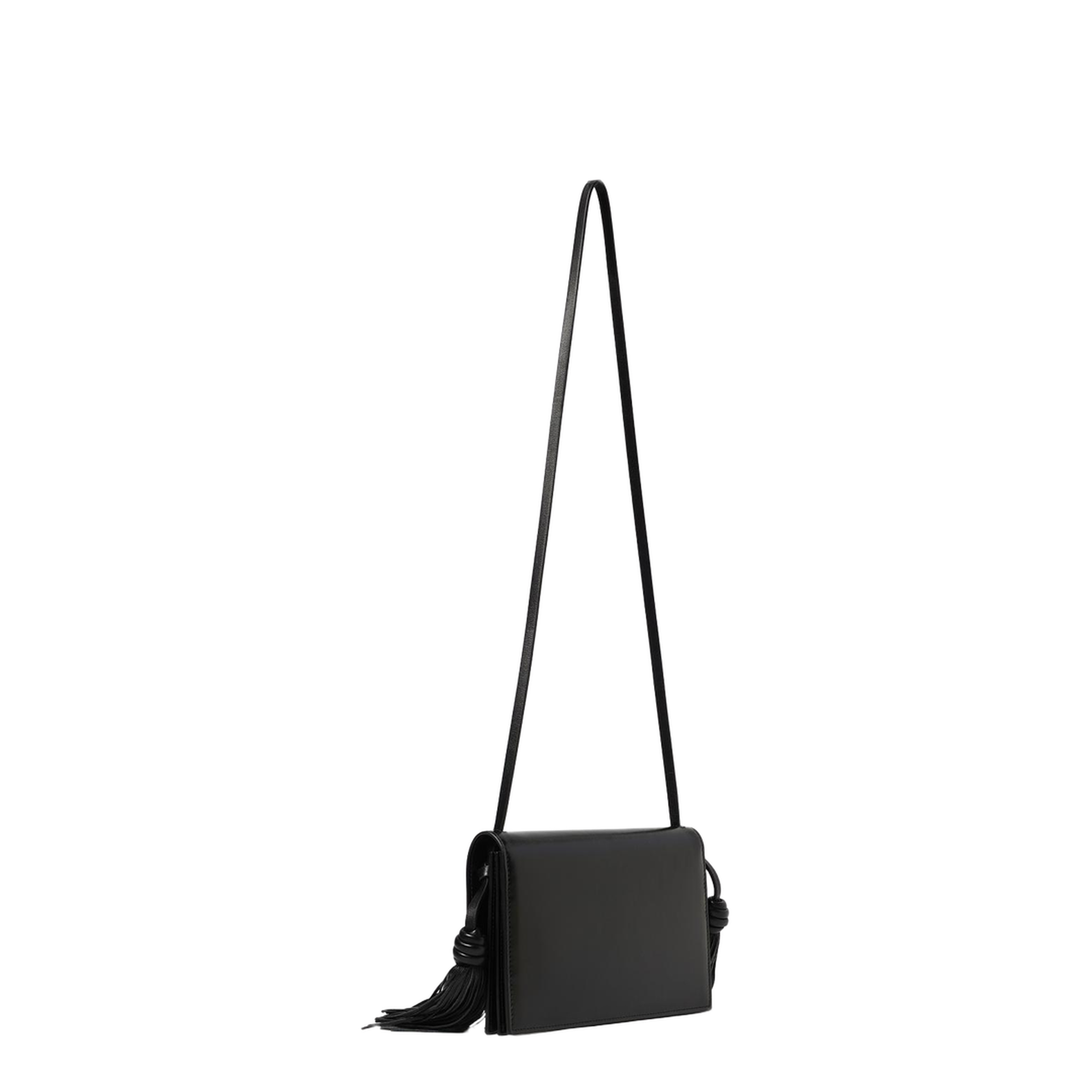 Leather Crossbody Bag with Side Tassels