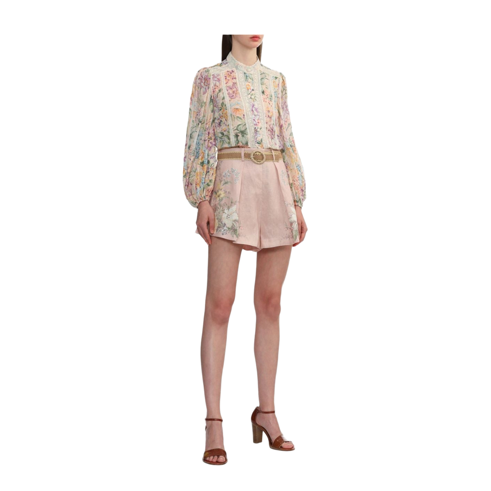 Floral Print Linen Shorts