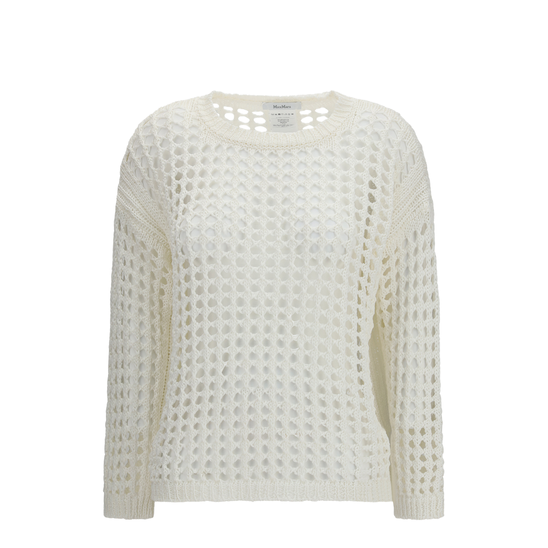 MAYFEYR - Max Mara - Open-Knit Sweater In Linen And Cotton Yarn - 2611361079600