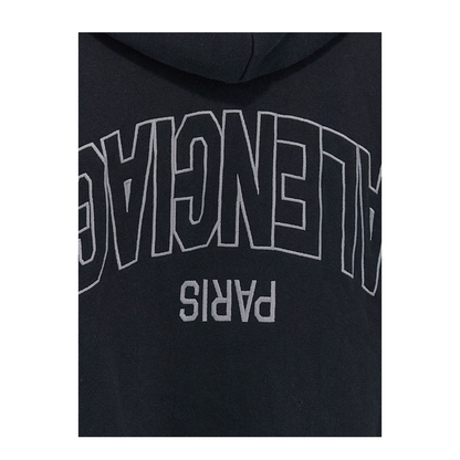 Flipped Uni Zip-up Hoodie Regular Fit in Black Faded