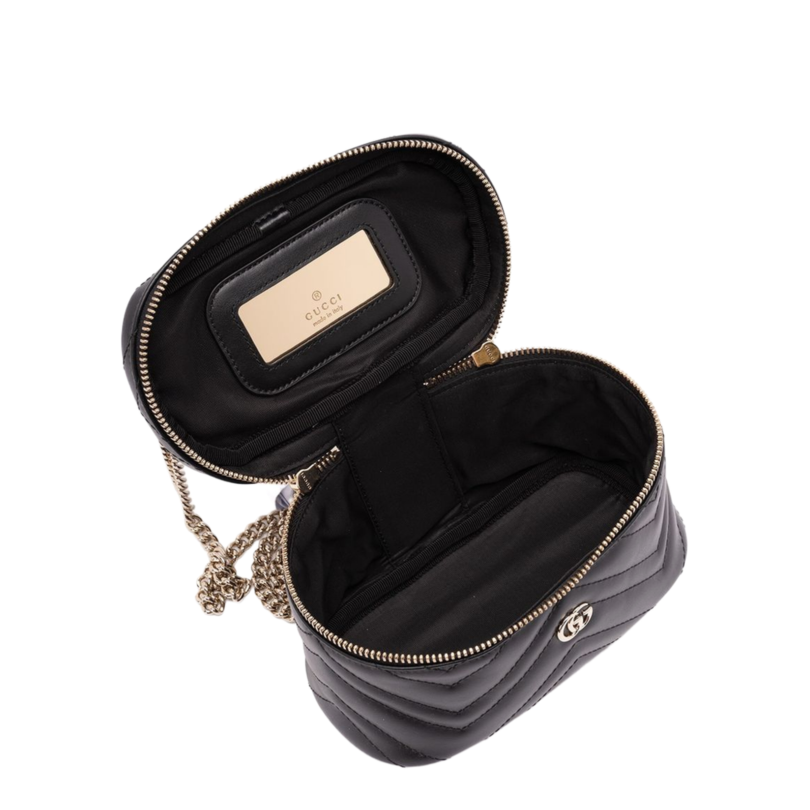 Mini Vanity Bag in Black Leather