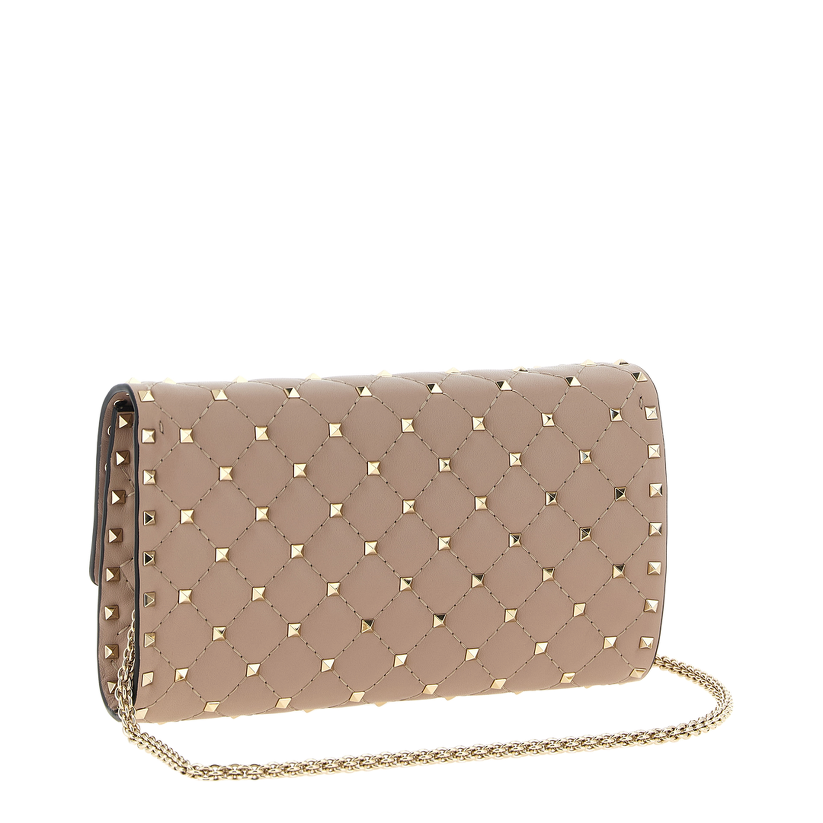 Rockstud Spike Nappa Leather Crossbody Clutch Bag