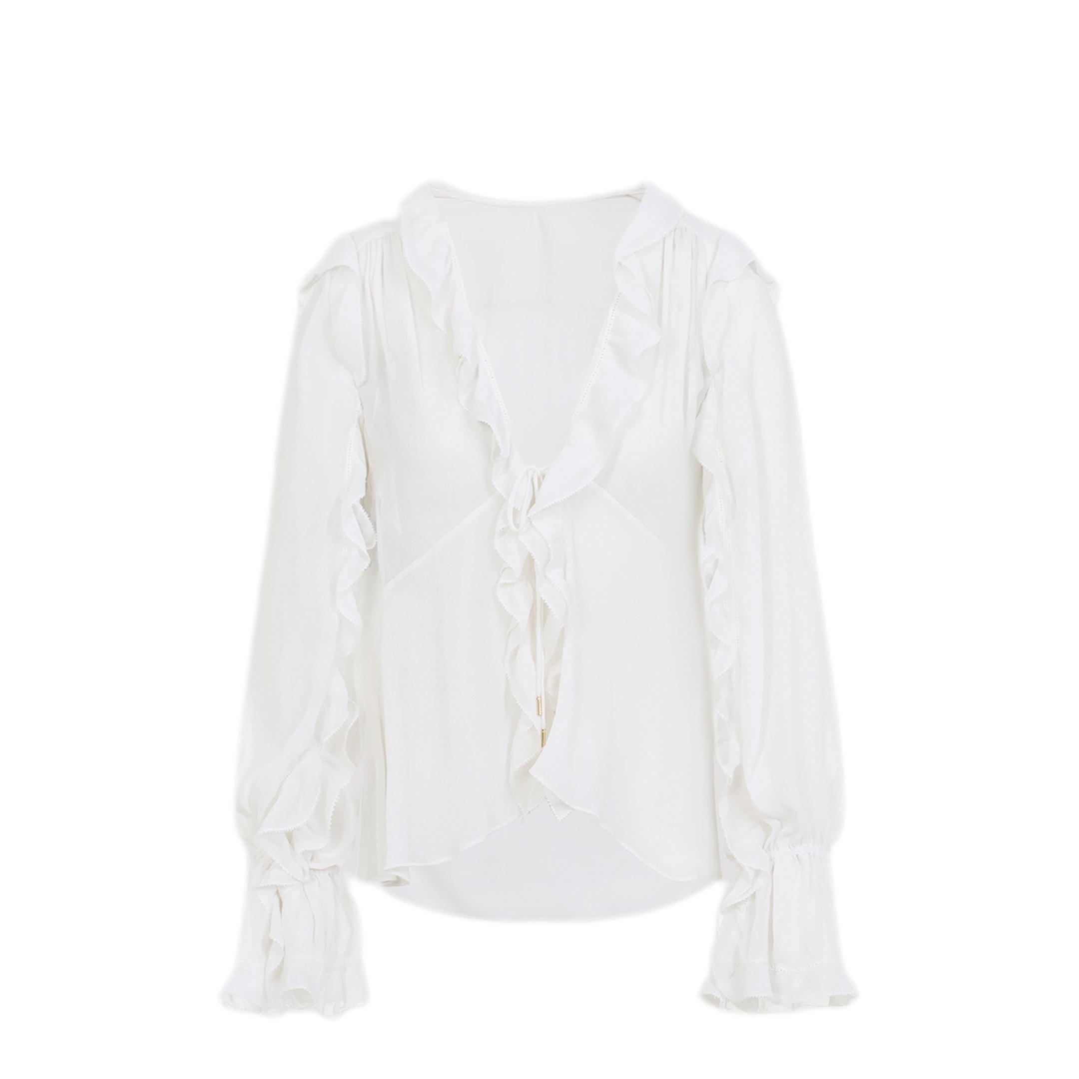MAYFEYR - ALBERTA FERRETTI - Ivory White Creponne Shirt - A021116170003