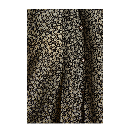 Floral Silk Shirt with Bow Collar