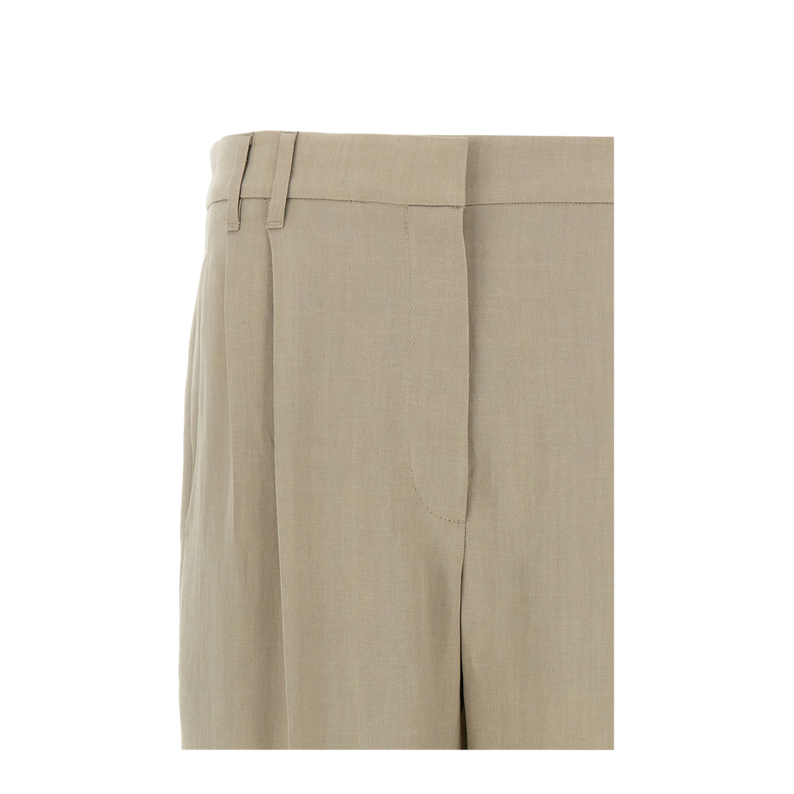 Slouchy Trousers in Viscose and Linen Fluid Twill with Moniline