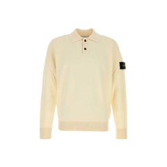 Ivory Wool Polo Shirt