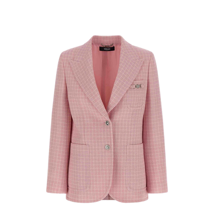 Checked Pattern Blazer Pink