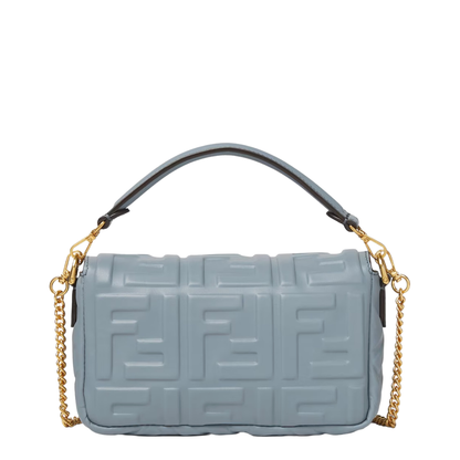 Baguette Mini Calfskin Shoulder Bag - Mercury Blue