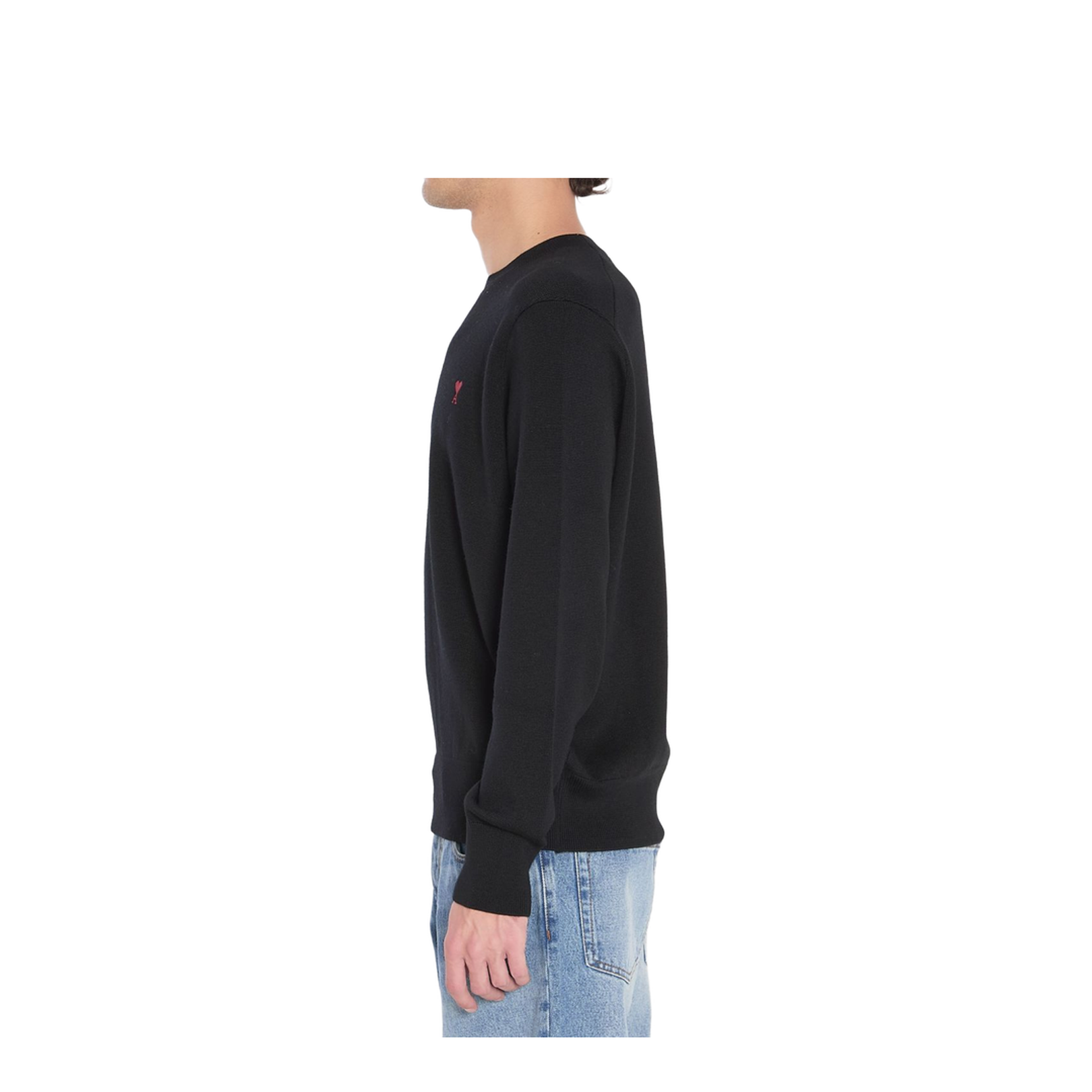 Black Wool Crewneck Sweater