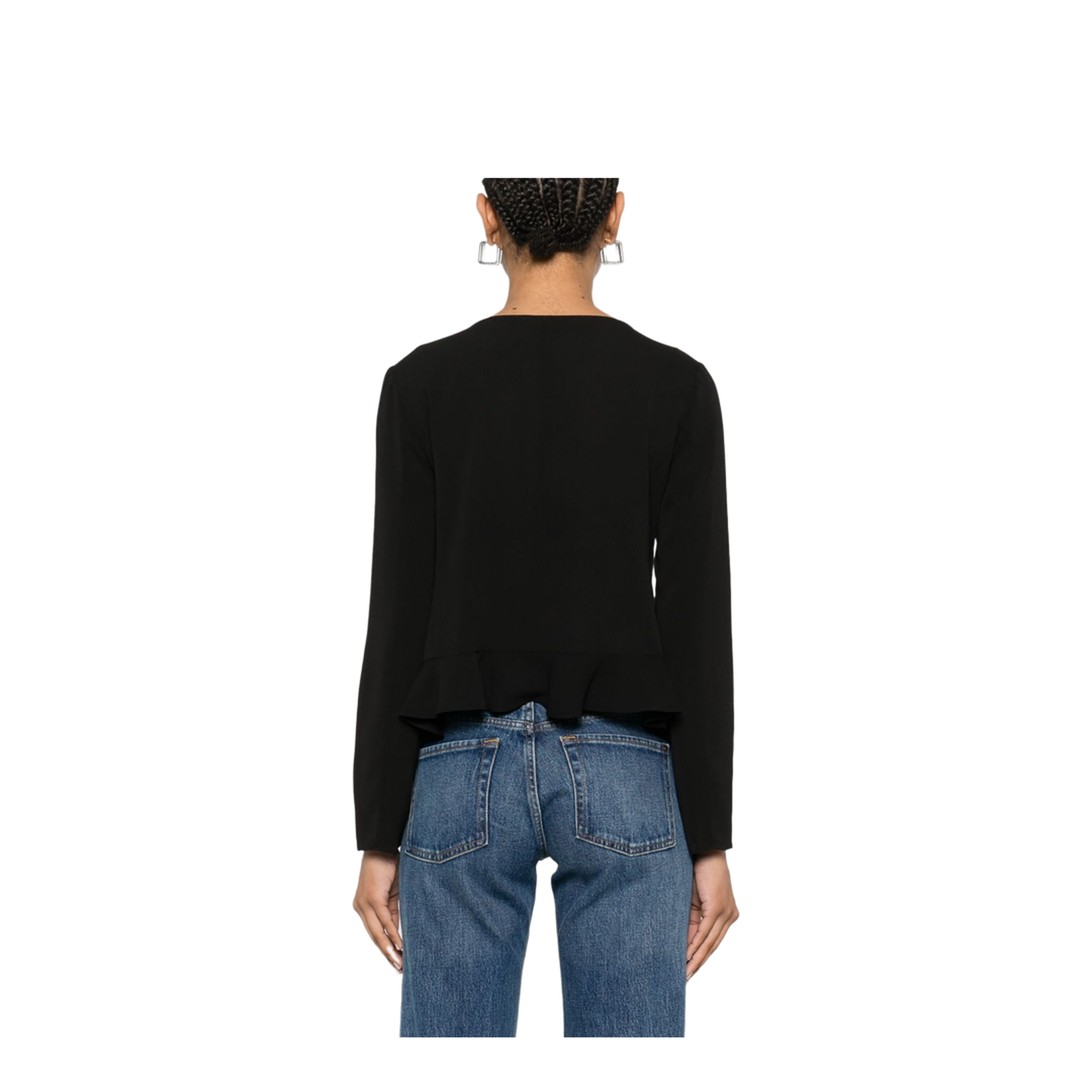 Fluid Crêpe Shirt Jacket with Ruffle