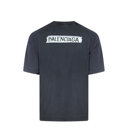 Masking Tape T-shirt Medium Fit in Faded Black