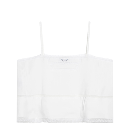 MAYFEYR - Prada - White Linen And Lace Top - P902OROOO192TF0009