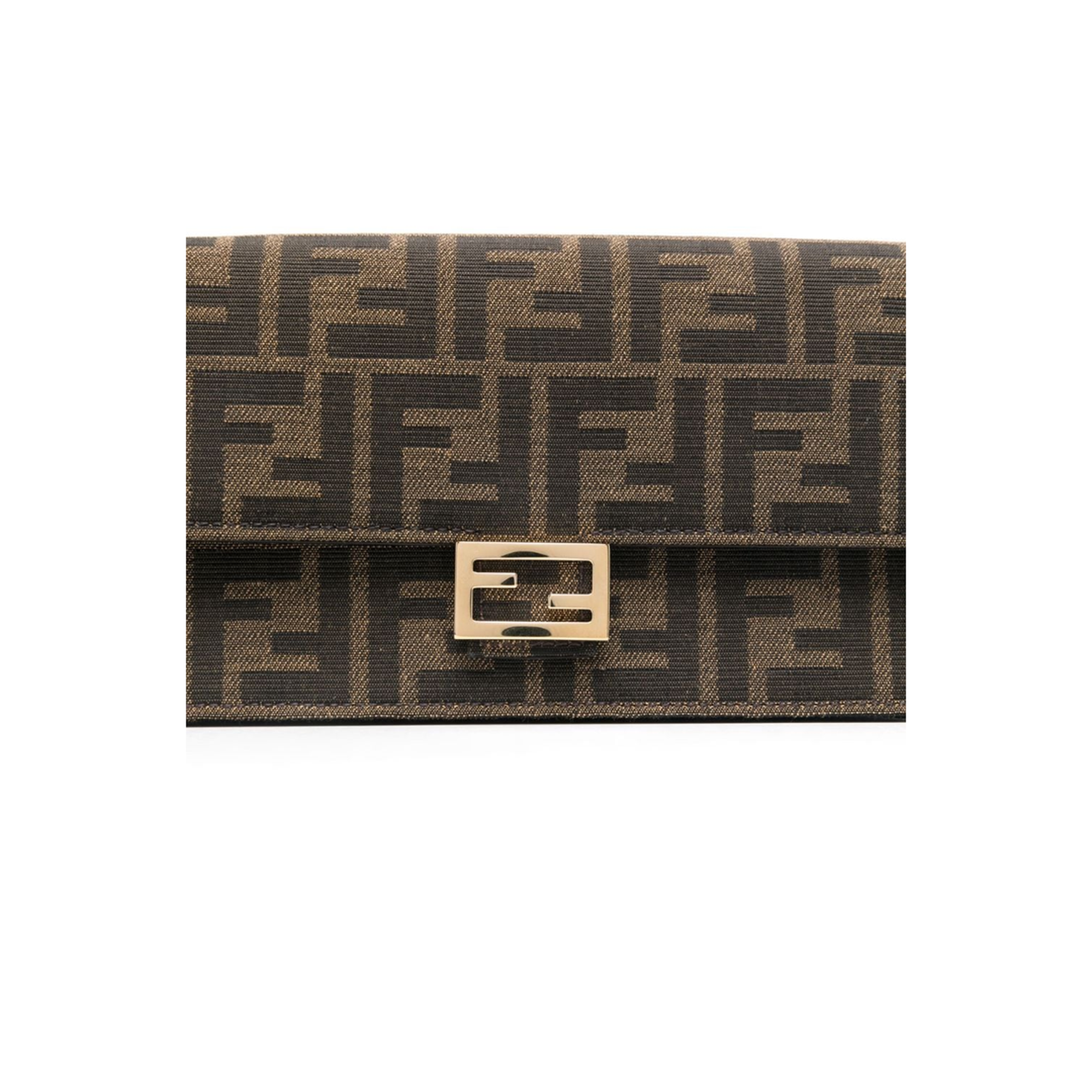 Baguette FF Jacquard Chain Wallet - Brown