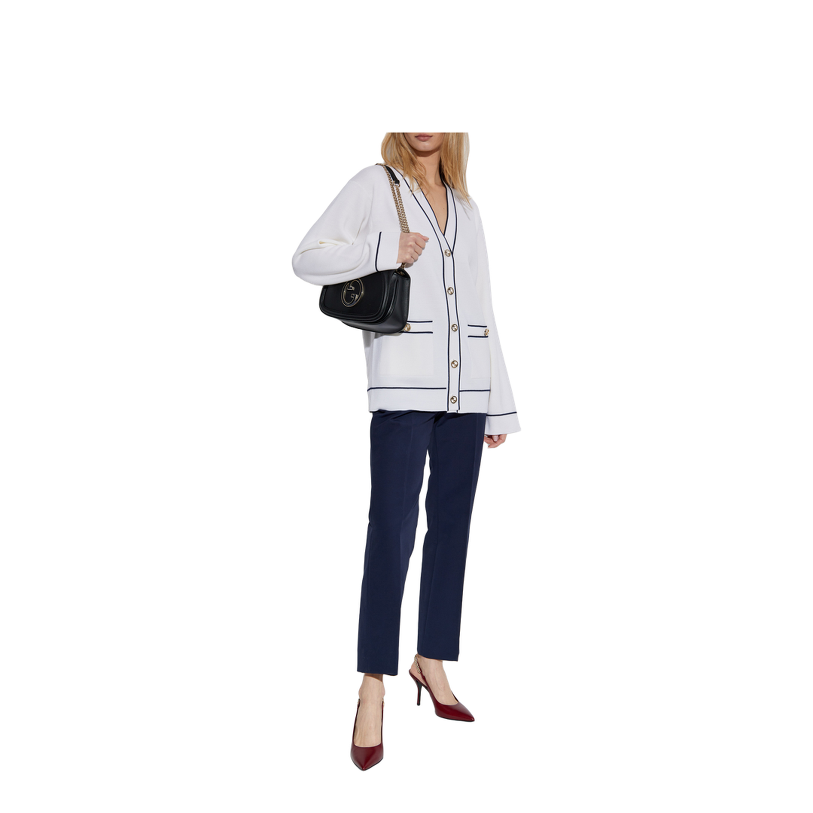Fine Wool Cardigan in White