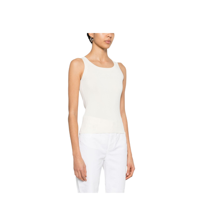 Pure Knitted Tank Top In Beige
