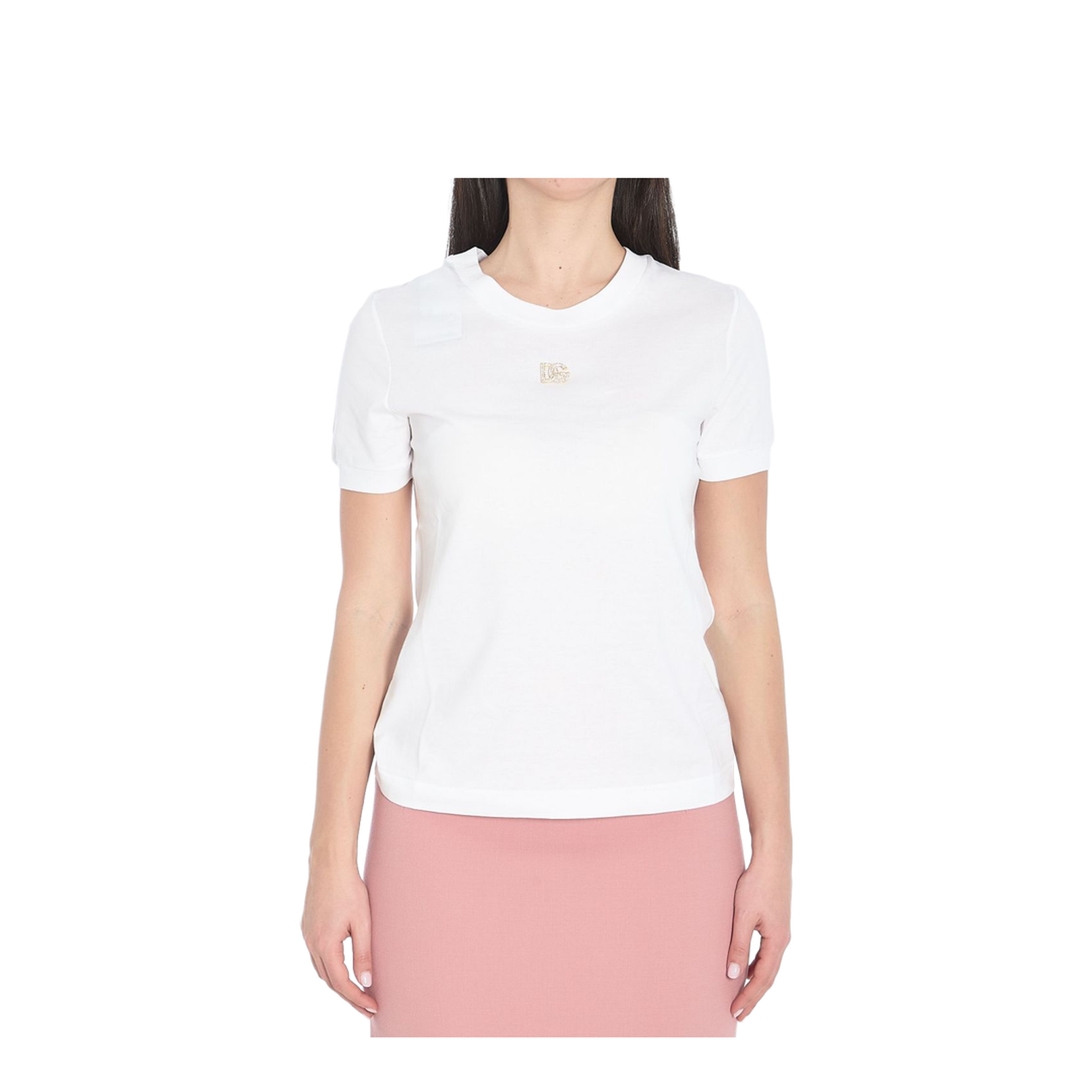 Jersey T-shirt with metal pin logo