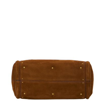 Paddington Suede Calfskin Shoulder Bag - Vintage Brown
