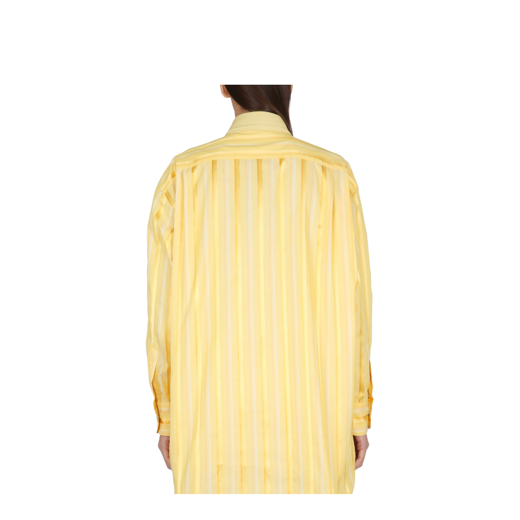 Striped Shirt Dress - Yellow