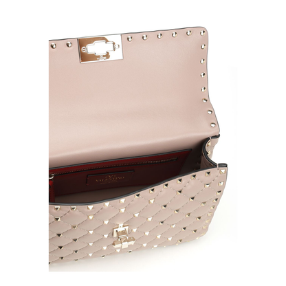Medium Nappa Rockstud Spike Bag in Poudre