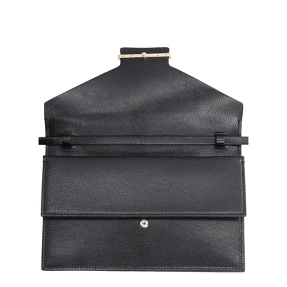 Aube Supple Grain Leather Mini Shoulder Bag - Black