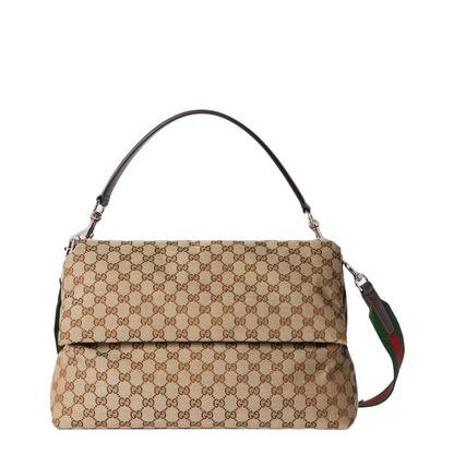 GG Canvas Large Canvas Crossbody Bag - Beige