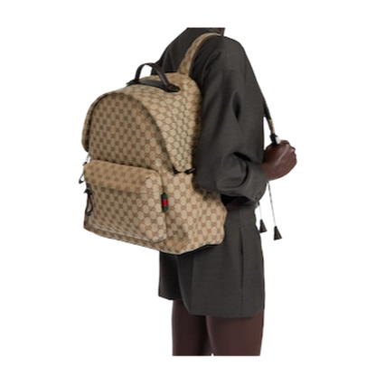 GG Canvas Medium Canvas Backpack - Beige