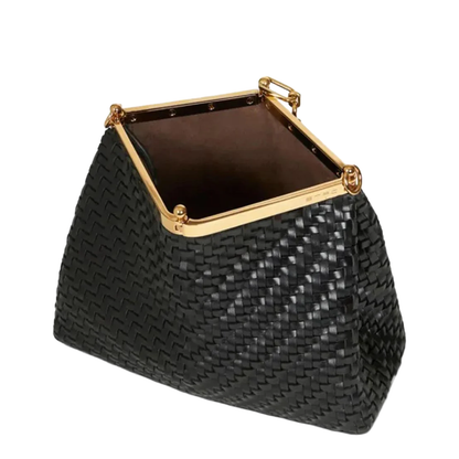 Small Vela Bag Pink Woven Leather