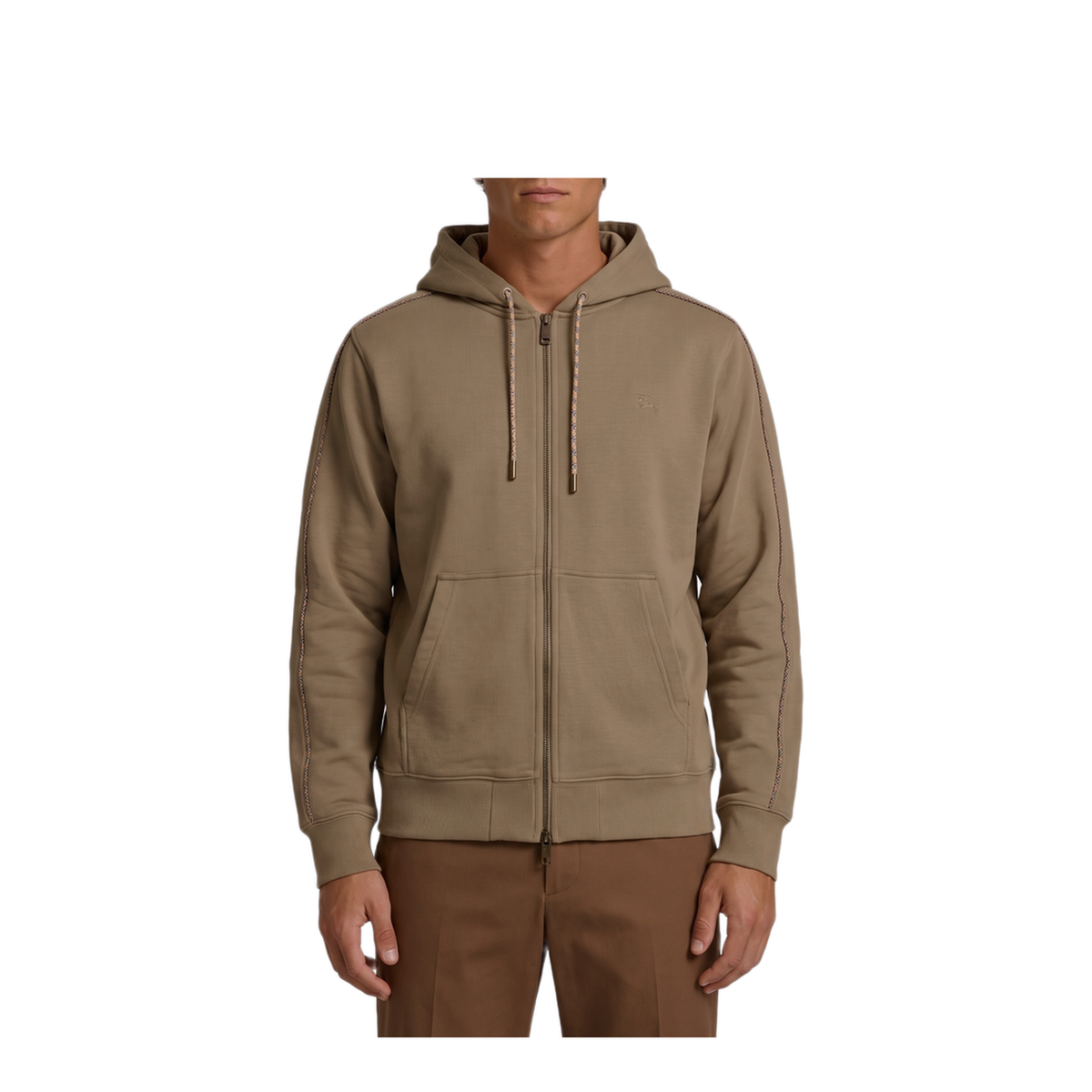 MAYFEYR - Burberry - Finch Brown Cotton Zipped Hoodie - 8130257C5319