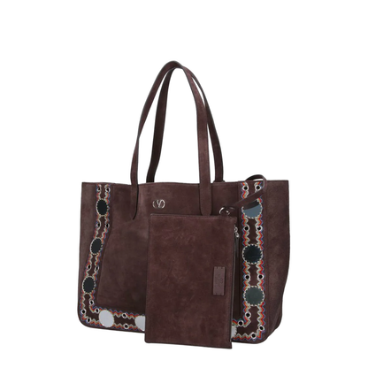 Brown Suede Shopping Bag
