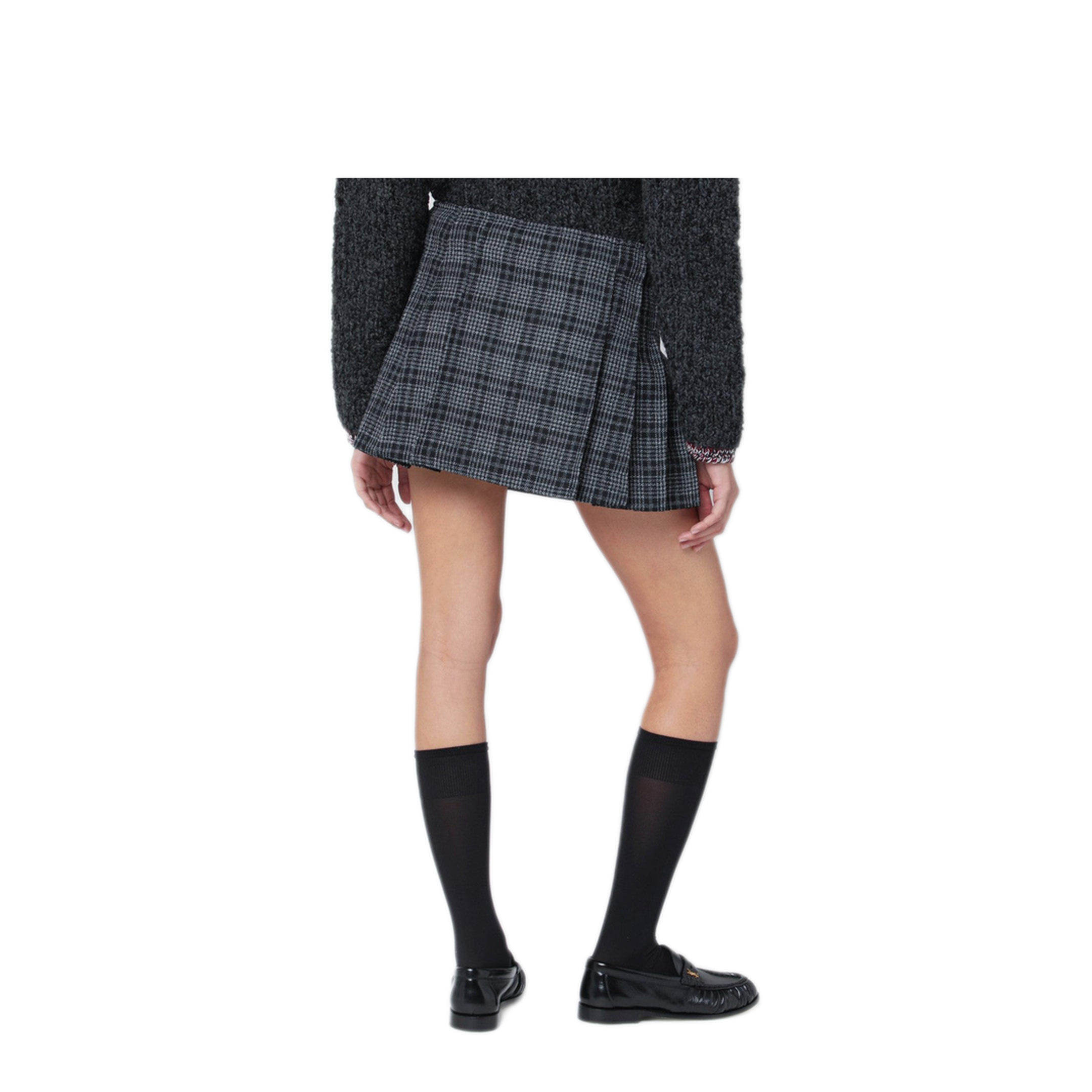 MAYFEYR - Durazzi Milano - Black White Check Kilt Mini Skirt - FW25SK02TT0054B003