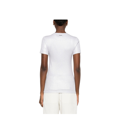 Cotton Blend Ribbed Texture Round Neck Short Sleeves