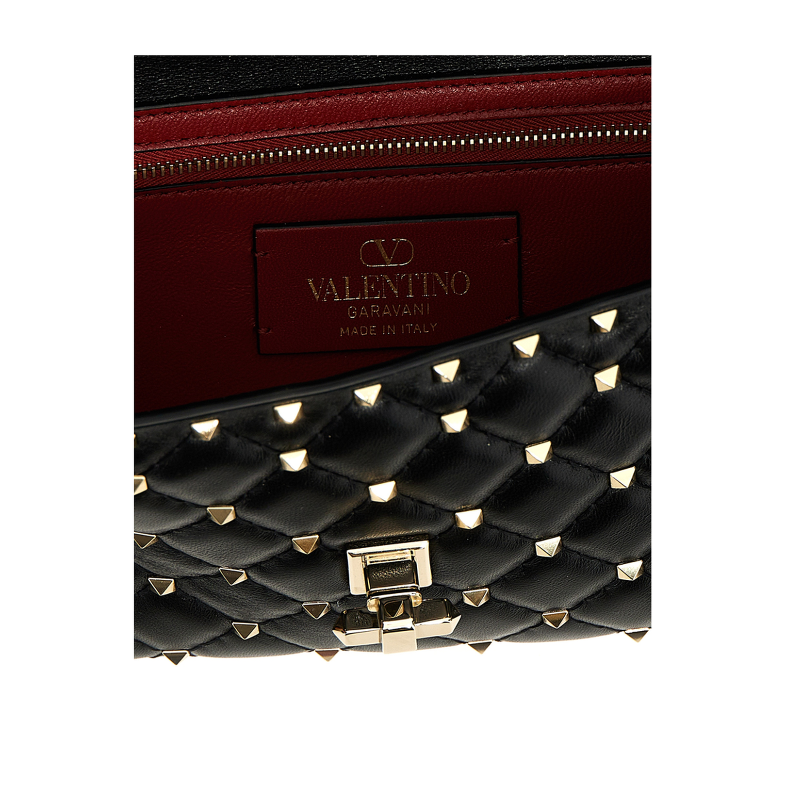 Rockstud Spike Nappa Leather Crossbody Clutch Bag