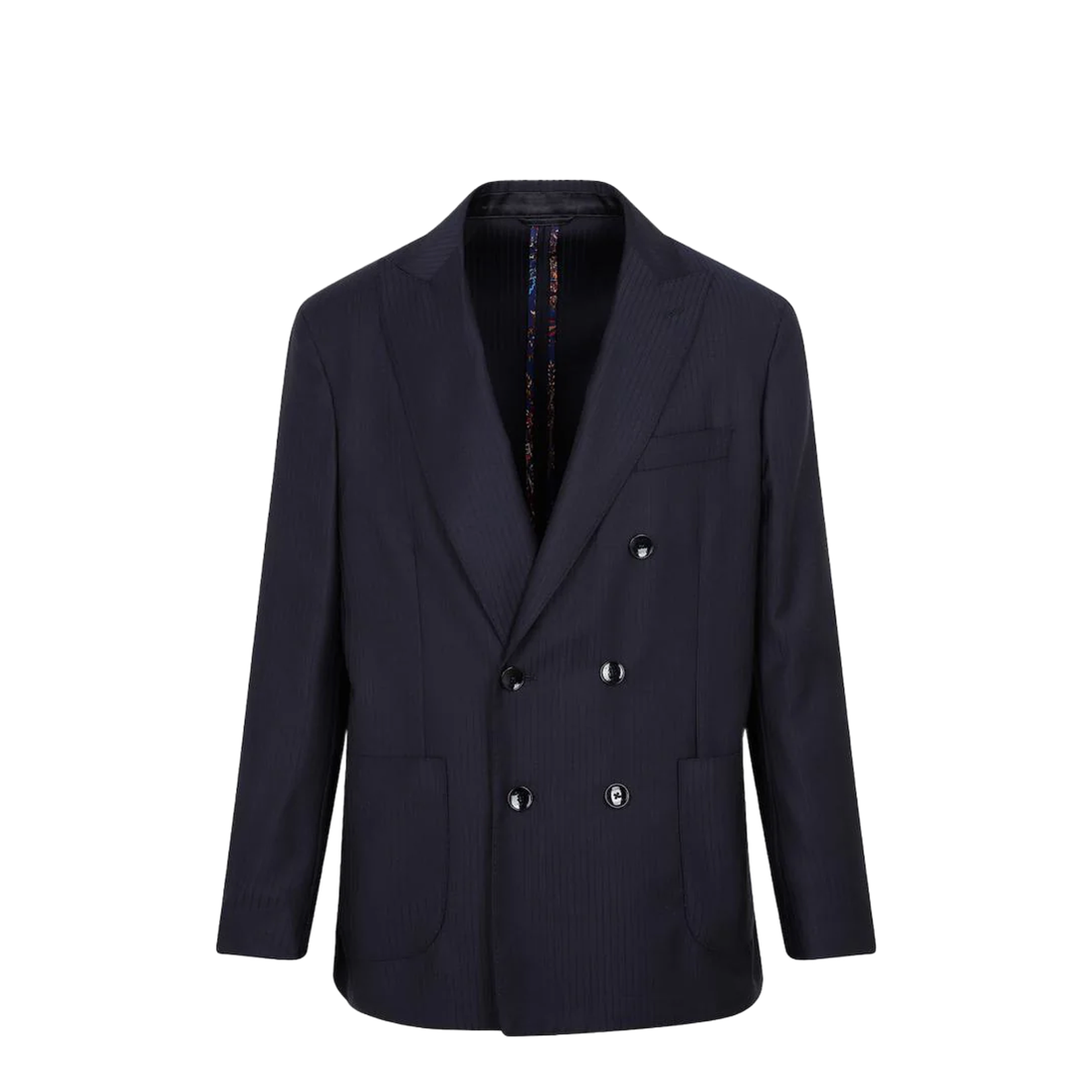 Double Breasted Blazer in Blue Wool