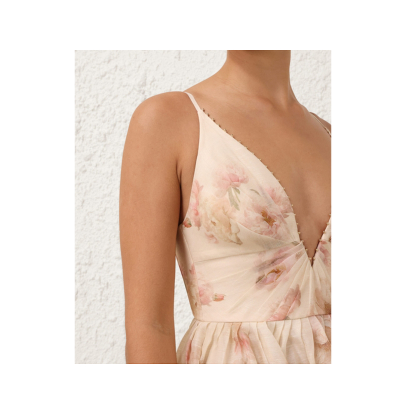 V Neck Top with Bead Detail and Adjustable Straps