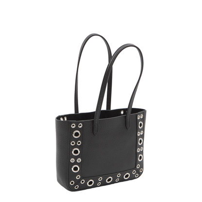 Nellcôte Mini Leather Shopping Bag - Black