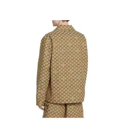 Canvas Jacket in Camel and Dark Brown