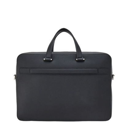 Gancini Embossed Calfskin Briefcase - Black