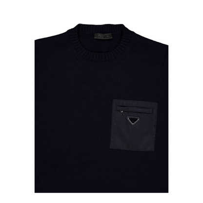MAYFEYR - Prada - Wool Sweater With Nylon Patch Pocket - UMB049SWMO1W4XF0008
