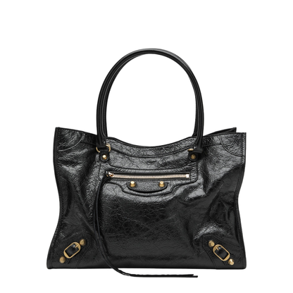 Le City Small Arena Lambskin Tote Bag - Black