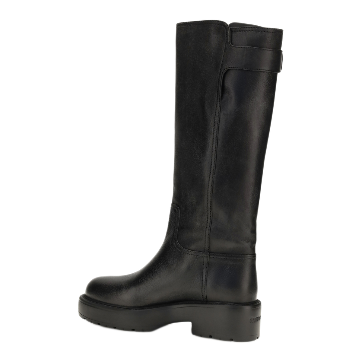 MAYFEYR - Miu Miu - Leather Knee High Boots With Buckle Detail - 5W767EF055Y9SF0002