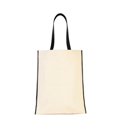 Beige Canvas Shopping Bag
