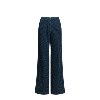 MAYFEYR - Shaft Jeans - Flare Pin Diamond Wide Leg Jeans - EP1D34E0724DENIM
