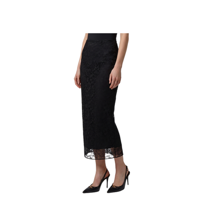 MAYFEYR - Dolce & Gabbana - Black Lace Midi Skirt - F4CRATFLRFEN0000