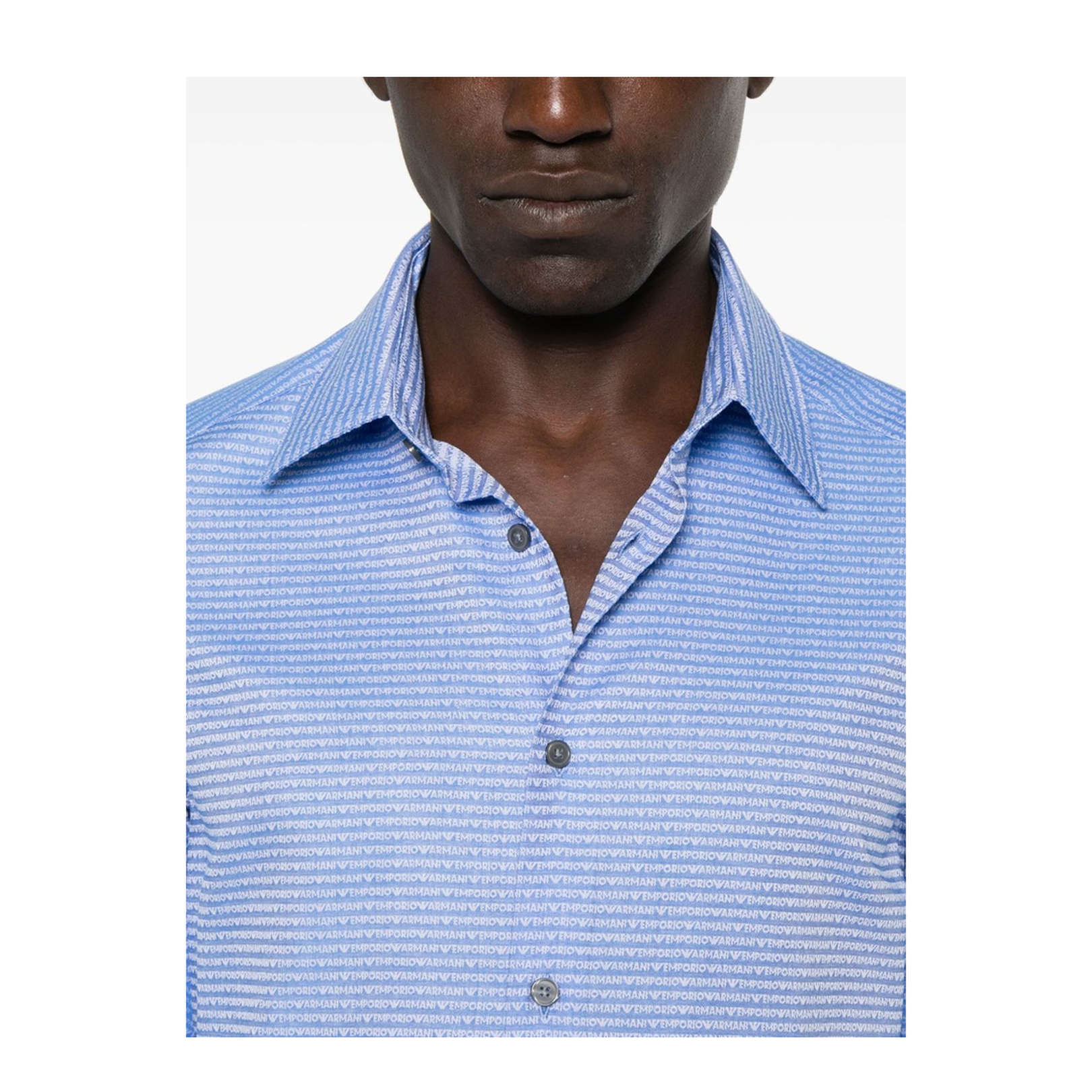 Cotton Shirt with All-Over Jacquard Logo