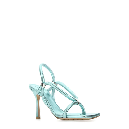 MAYFEYR - Bottega Veneta - Light-Blue Leather Stretch Sandals - 729745V2O303027