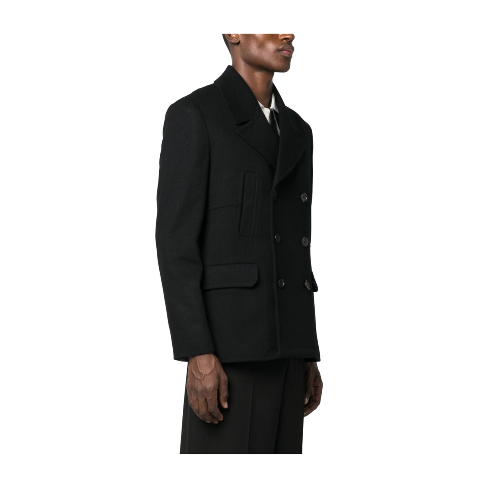 Notched-Lapel Double-Breasted Blazer